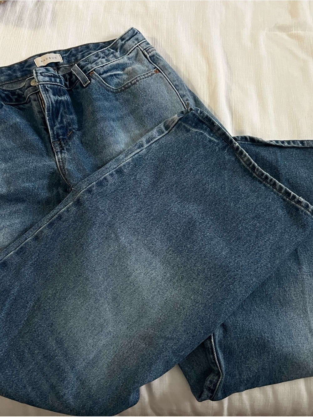 Edikted Dark Blue Straight-Leg Jeans